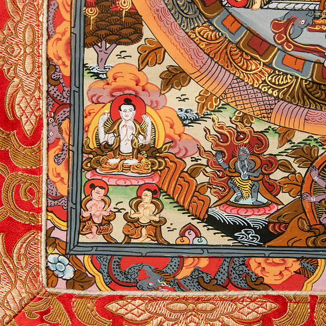 〔一点物〕装丁付肉筆仏画（タンカ） - 釈迦陀如来曼荼羅 9 - 細部を見てみました。