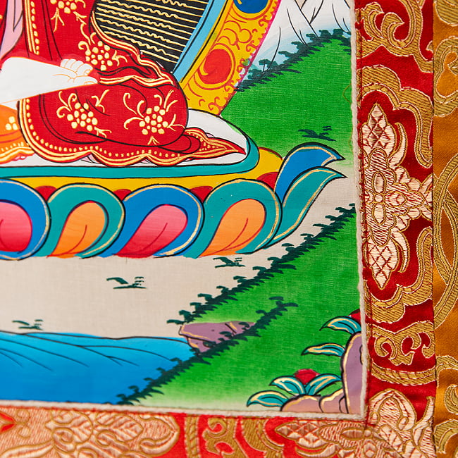 〔一点物〕装丁付肉筆仏画（タンカ）  - 仏陀 6 - 細部を見てみました。