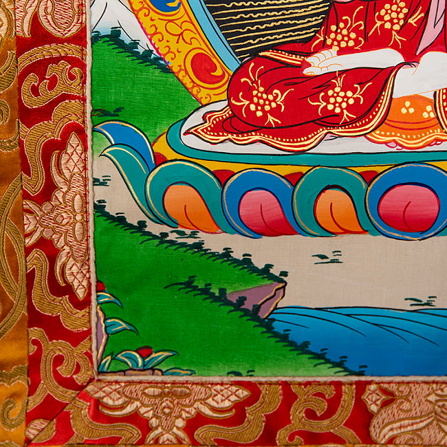 〔一点物〕装丁付肉筆仏画（タンカ）  - 仏陀 7 - 細部を見てみました。