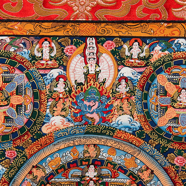 〔一点物〕装丁付肉筆仏画（タンカ）  - 仏陀曼荼羅 3 - 細部を見てみました。
