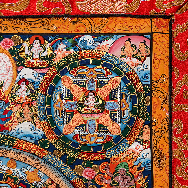 〔一点物〕装丁付肉筆仏画（タンカ）  - 仏陀曼荼羅 4 - 細部を見てみました。