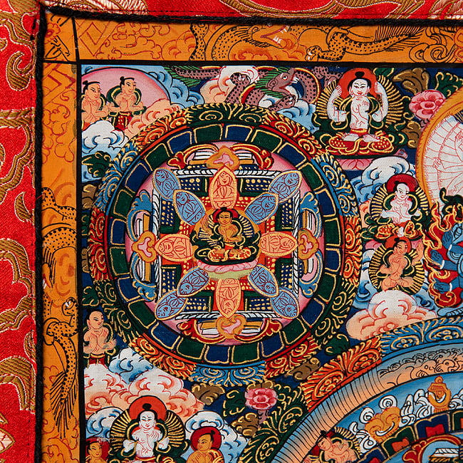 〔一点物〕装丁付肉筆仏画（タンカ）  - 仏陀曼荼羅 5 - 細部を見てみました。