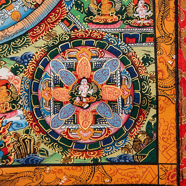 〔一点物〕装丁付肉筆仏画（タンカ）  - 仏陀曼荼羅 7 - 細部を見てみました。
