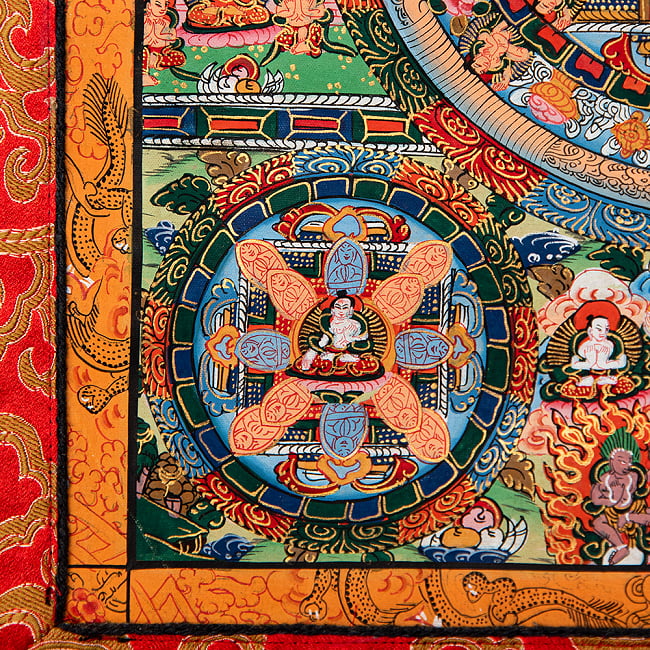 〔一点物〕装丁付肉筆仏画（タンカ）  - 仏陀曼荼羅 8 - 細部を見てみました。