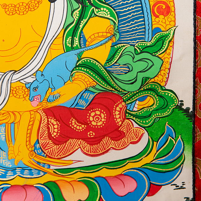 〔一点物〕装丁付肉筆仏画（タンカ）  - 宝蔵神 4 - 細部を見てみました。