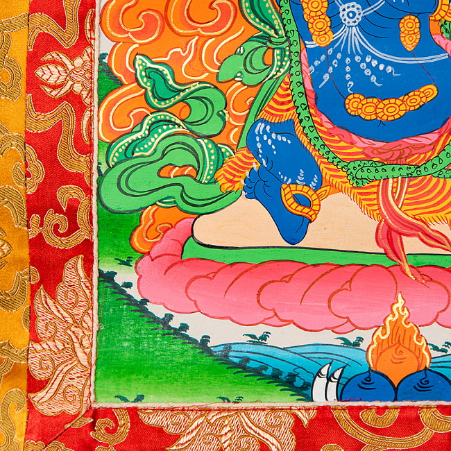 〔一点物〕装丁付肉筆仏画（タンカ）  - 金剛手菩薩 8 - 細部を見てみました。