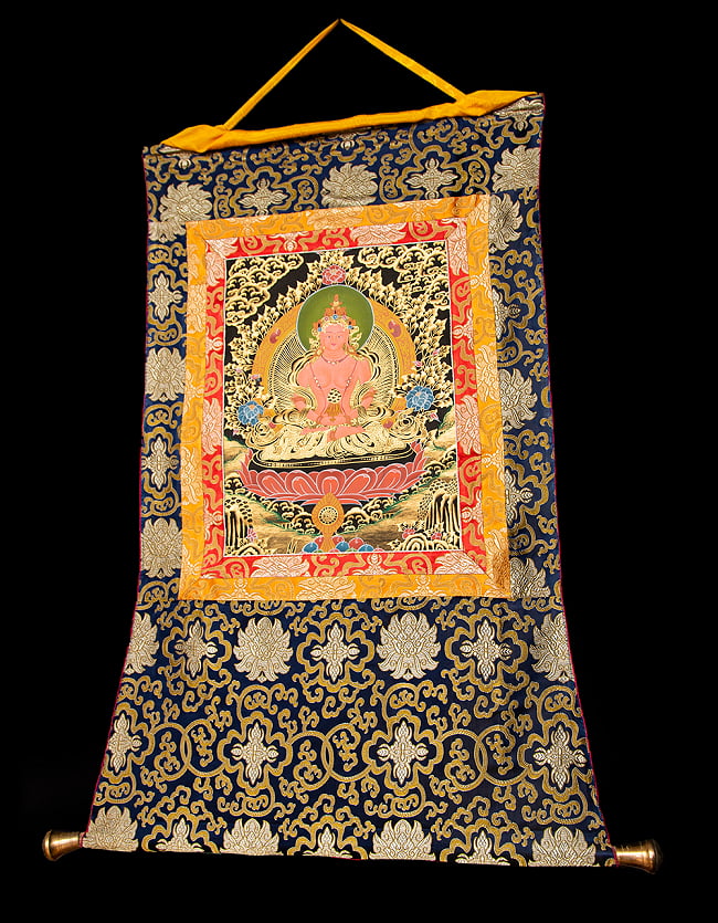 〔一点物〕装丁付肉筆仏画（タンカ）  - 無量寿菩薩 11 - 存在感のある仏画です