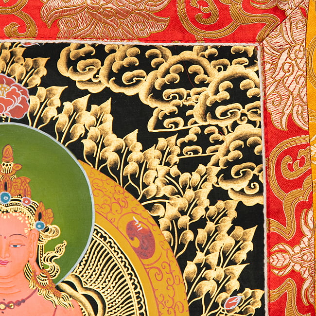 〔一点物〕装丁付肉筆仏画（タンカ）  - 無量寿菩薩 4 - 細部を見てみました。
