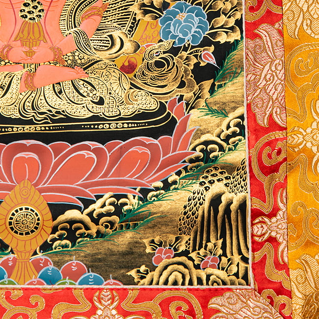 〔一点物〕装丁付肉筆仏画（タンカ）  - 無量寿菩薩 7 - 細部を見てみました。