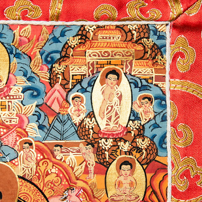 〔一点物〕装丁付肉筆仏画（タンカ） - 仏陀の生涯 6 - 細部を見てみました。