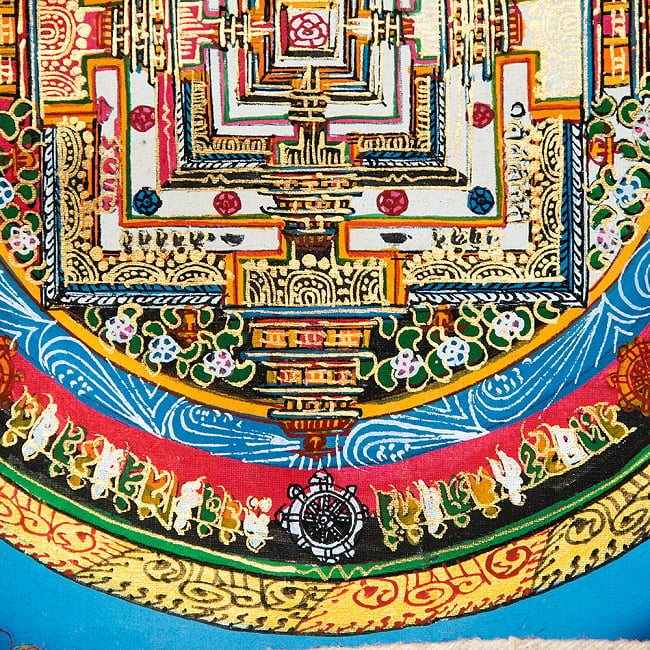 〔一点物〕装丁付肉筆仏画（タンカ） - カーラチャクラマンダラ 7 - 細部を見てみました。