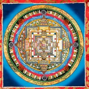 〔一点物〕装丁付肉筆仏画（タンカ） - カーラチャクラマンダラ(NP-TANKA-279)