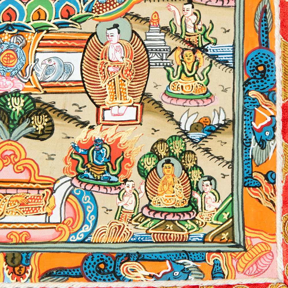 一点物〕装丁付肉筆仏画（タンカ） - 仏陀の生涯 の通販[送料無料 