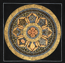 〔一点物〕タンカ - 八吉祥曼荼羅　アシュタマンガラ Ashtamangala[26cm x 26cm]の商品写真