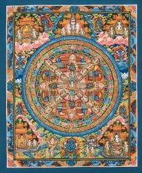 〔一点物〕タンカ - 金剛法界曼荼羅[31cm x 39cm](NP-TANKA-285)