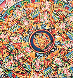 〔一点物〕タンカ - 五仏曼荼羅[31cm x 39cm] - サブ4