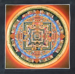 〔一点物〕タンカ - カーラチャクラマンダラ[26cm x 26cm](NP-TANKA-289)