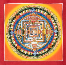 〔一点物〕タンカ - カーラチャクラマンダラ[22cm x 22cm](NP-TANKA-290)