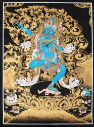 〔一点物〕タンカ - マハーカーラ Mahakala  大黒天[42cm x 31cm](NP-TANKA-292)