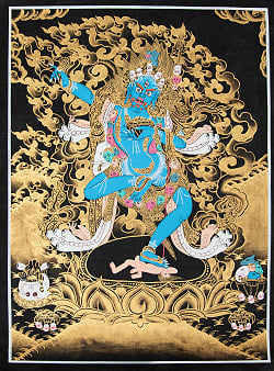 〔一点物〕タンカ - マハーカーラ Mahakala  大黒天[42cm x 31cm]の商品写真