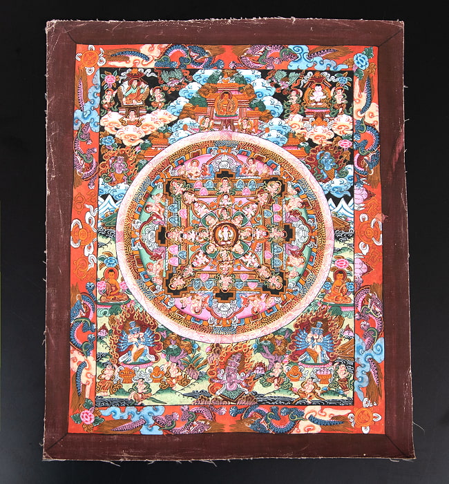 〔一点物〕タンカ - 金剛法界曼荼羅[36cm x 30cm] 2 - 仏画の全体像が分かるように撮影しました