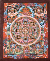 〔一点物〕タンカ - 金剛法界曼荼羅[36cm x 30cm](NP-TANKA-293)