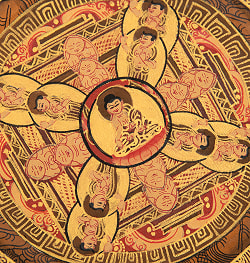 〔一点物〕タンカ - 五仏曼荼羅[36cm x 30cm] - サブ4