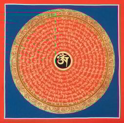 〔一点物〕タンカ - オーンと種子マンダラ[32cm x 32cm](NP-TANKA-298)