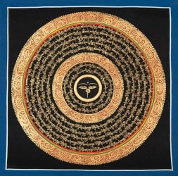 〔一点物〕タンカ - ブッダアイと種子マンダラ[32cm x 32cm](NP-TANKA-299)