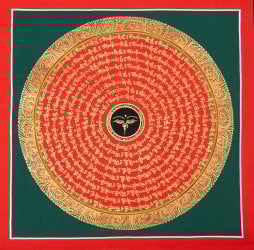 〔一点物〕タンカ - ブッダアイと種子マンダラ[32cm x 32cm](NP-TANKA-300)