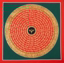 〔一点物〕タンカ - ブッダアイと種子マンダラ[32cm x 32cm](NP-TANKA-300)