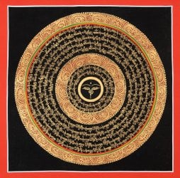 〔一点物〕タンカ - ブッダアイと種子マンダラ[32cm x 32cm](NP-TANKA-302)