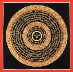 〔一点物〕タンカ - ブッダアイと種子マンダラ[32cm x 32cm](NP-TANKA-302)