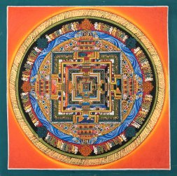 〔一点物〕タンカ - カーラチャクラマンダラ[25cm x 25cm](NP-TANKA-305)