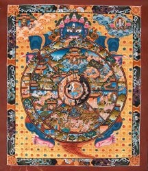 〔一点物〕タンカ - Wheel of existance 六道輪廻図[36cm x 43cm](NP-TANKA-306)