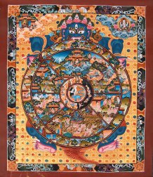 〔一点物〕タンカ - Wheel of existance 六道輪廻図[36cm x 43cm](NP-TANKA-306)