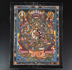 〔一点物〕タンカ - Wheel of existance 六道輪廻図[36cm x 45cm] - サブ2