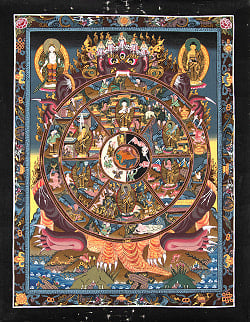 〔一点物〕タンカ - Wheel of existance 六道輪廻図[36cm x 45cm]の商品写真