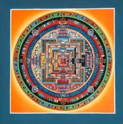 〔一点物〕タンカ - カーラチャクラマンダラ[32cm x 32cm](NP-TANKA-309)