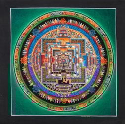 〔一点物〕タンカ - カーラチャクラマンダラ[32cm x 32cm](NP-TANKA-310)