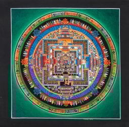 〔一点物〕タンカ - カーラチャクラマンダラ[32cm x 32cm](NP-TANKA-310)