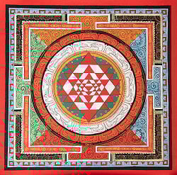 〔一点物〕タンカ - シュリ・ヤントラ Sri Yantra 曼荼羅[54x54cm]の商品写真
