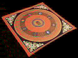 〔一点物〕タンカ - カーラチャクラ・アシュタマンガラ 八吉祥曼荼羅 Ashtamangala[75x75cm] - サブ3