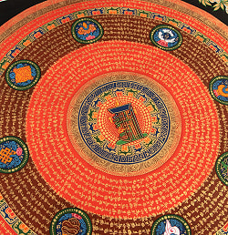 〔一点物〕タンカ - カーラチャクラ・アシュタマンガラ 八吉祥曼荼羅 Ashtamangala[75x75cm] - サブ5