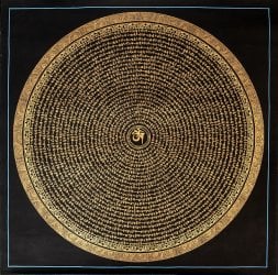 〔一点物〕タンカ - オーンと種子マンダラ[75x75cm](NP-TANKA-326)