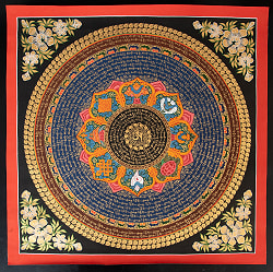 〔一点物〕タンカ - 八吉祥種子曼荼羅　アシュタマンガラ Ashtamangala[76x76cm] - サブ2