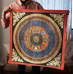 〔一点物〕タンカ - 八吉祥種子曼荼羅　アシュタマンガラ Ashtamangala[76x76cm] - サブ4