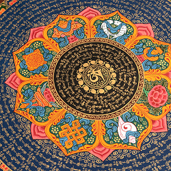 〔一点物〕タンカ - 八吉祥種子曼荼羅　アシュタマンガラ Ashtamangala[76x76cm] - サブ5