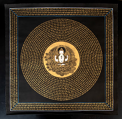 〔一点物〕タンカ - 六字咒観音菩薩種子曼荼羅[76x76cm] - サブ2