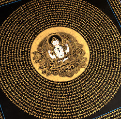 〔一点物〕タンカ - 六字咒観音菩薩種子曼荼羅[76x76cm] - サブ3